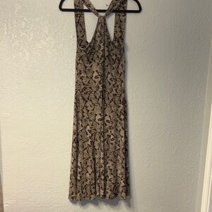 Michael Kors Tan Patterned Backless Dress